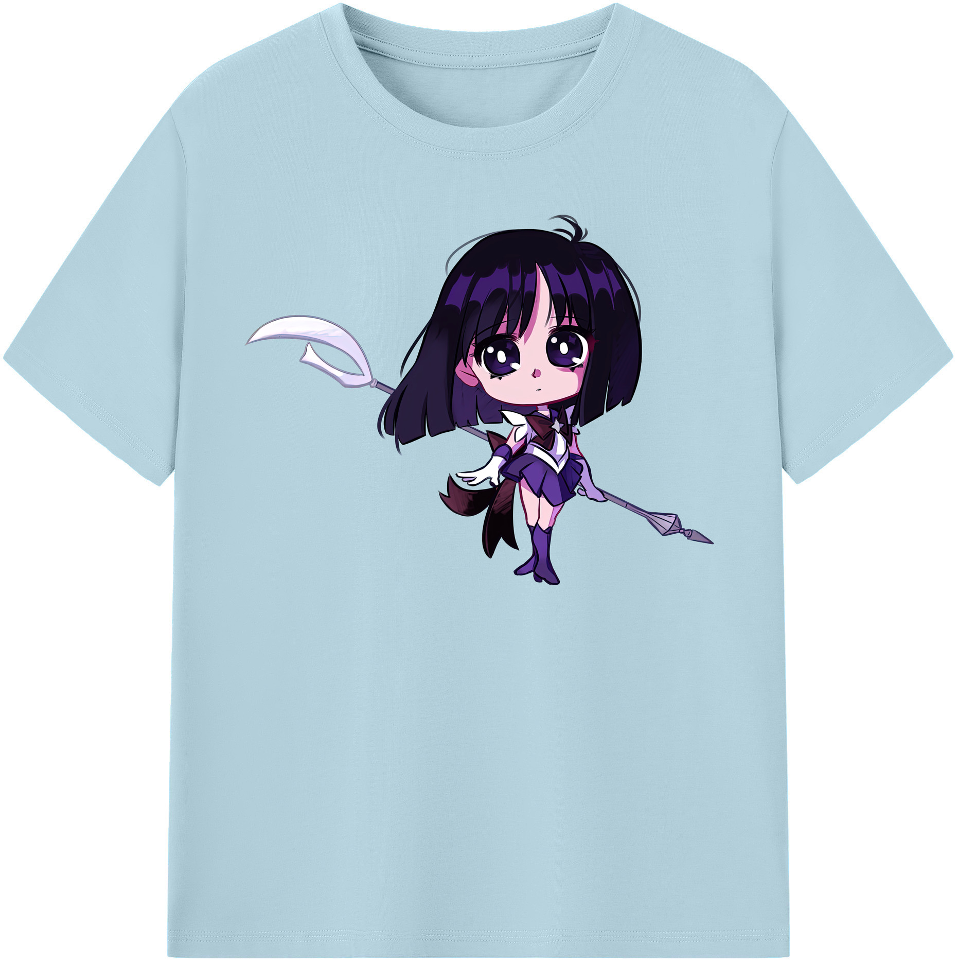 （画像用） 美少女戦士セーラームーン 土萠ほたる Sailor Moon Tomoe Hotaru （セーラーサターン；Sailor Saturn） 綿100％半袖Tシャツ（フロントプリント）